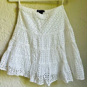 INC International Concepts | Eyelet White Skirt | Size 2P